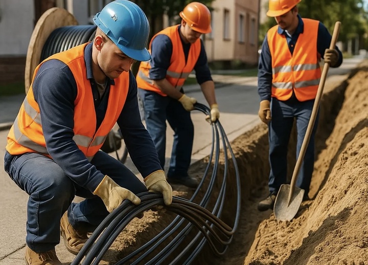 Бригада на прокладку интернет кабеля